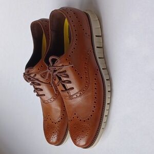Cole Haan Zerogrand Wingtip Oxfords SZ 12 British Tan Preppy Classic C14493